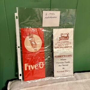 Harrys Cafe Five-O Advertising GIANT FULL FEATURE MATCHBOOKS 1940s Lion Match Co